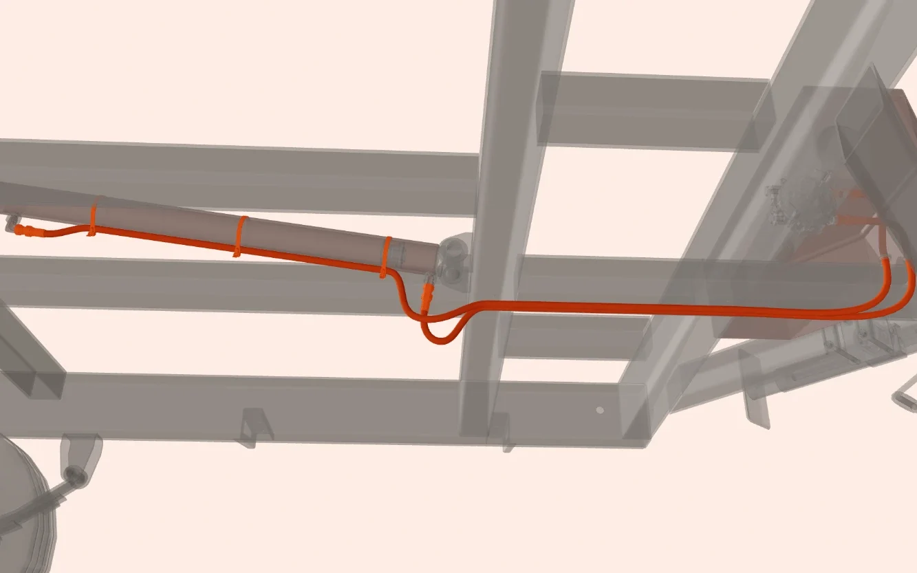 A hydraulic assembly in a Oneshot 3D work instruction